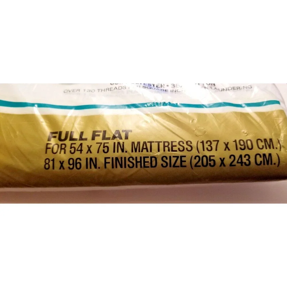 Vintage Kmart Full Flat Sheet No-Iron Permanent Press New Old Stock White
